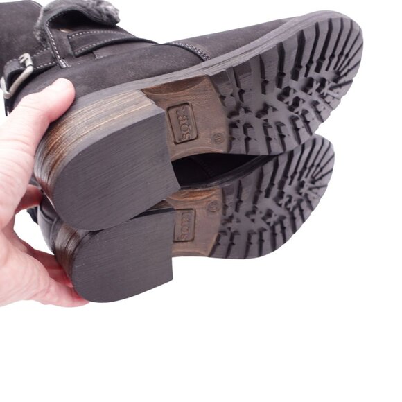 SOLD ❤️ Taos Combo Boots Sz 39 US 8-8.5 Black Leather - Picture 11 of 14